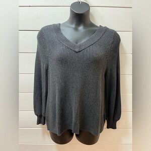 A MTL 1980 Charcoal Ribbed V-Neck Sweater – 1X